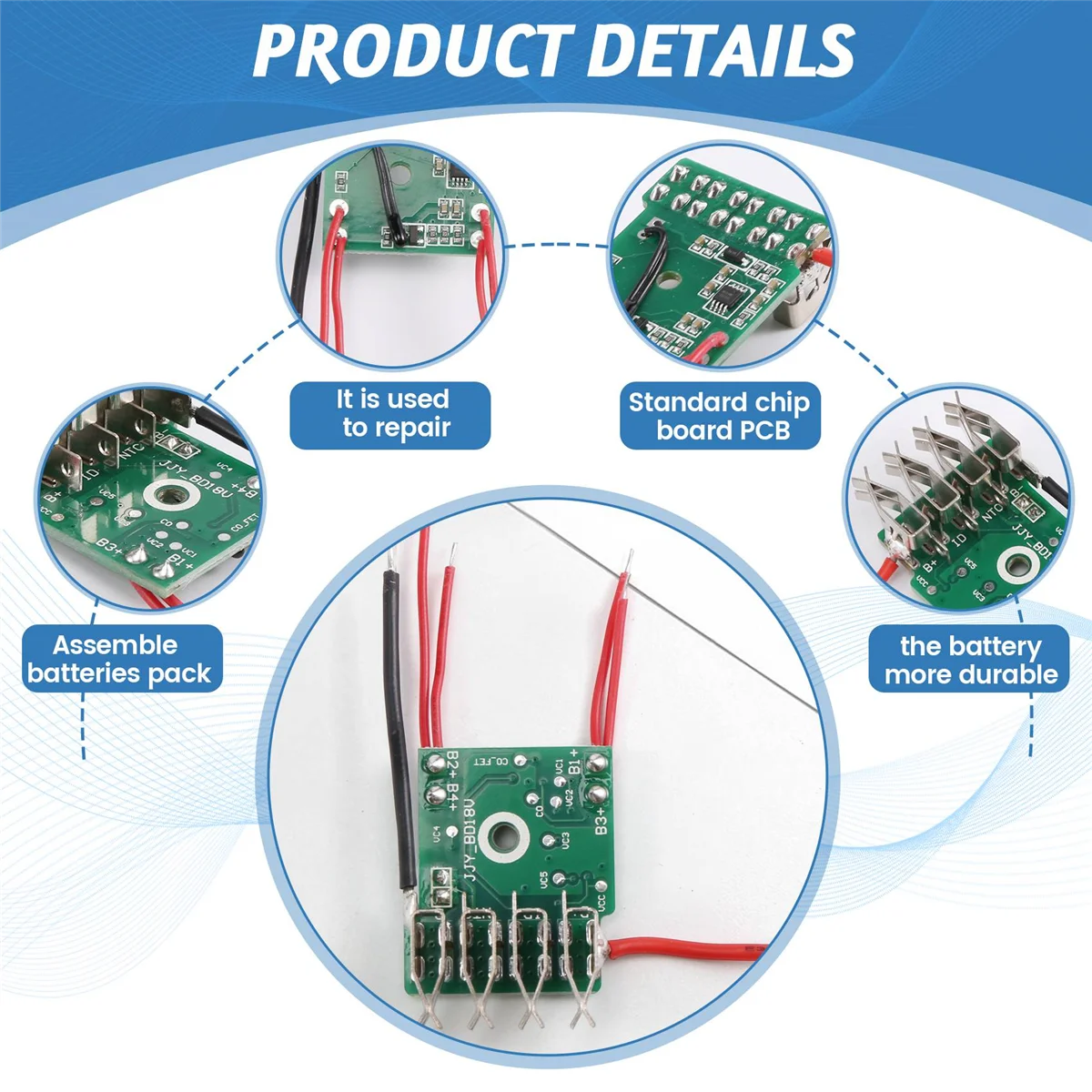 Li-Ion Battery Charging Protection Circuit Board PCB for Black Deckers 20V LB20 LBXR20 Power Tools Battery