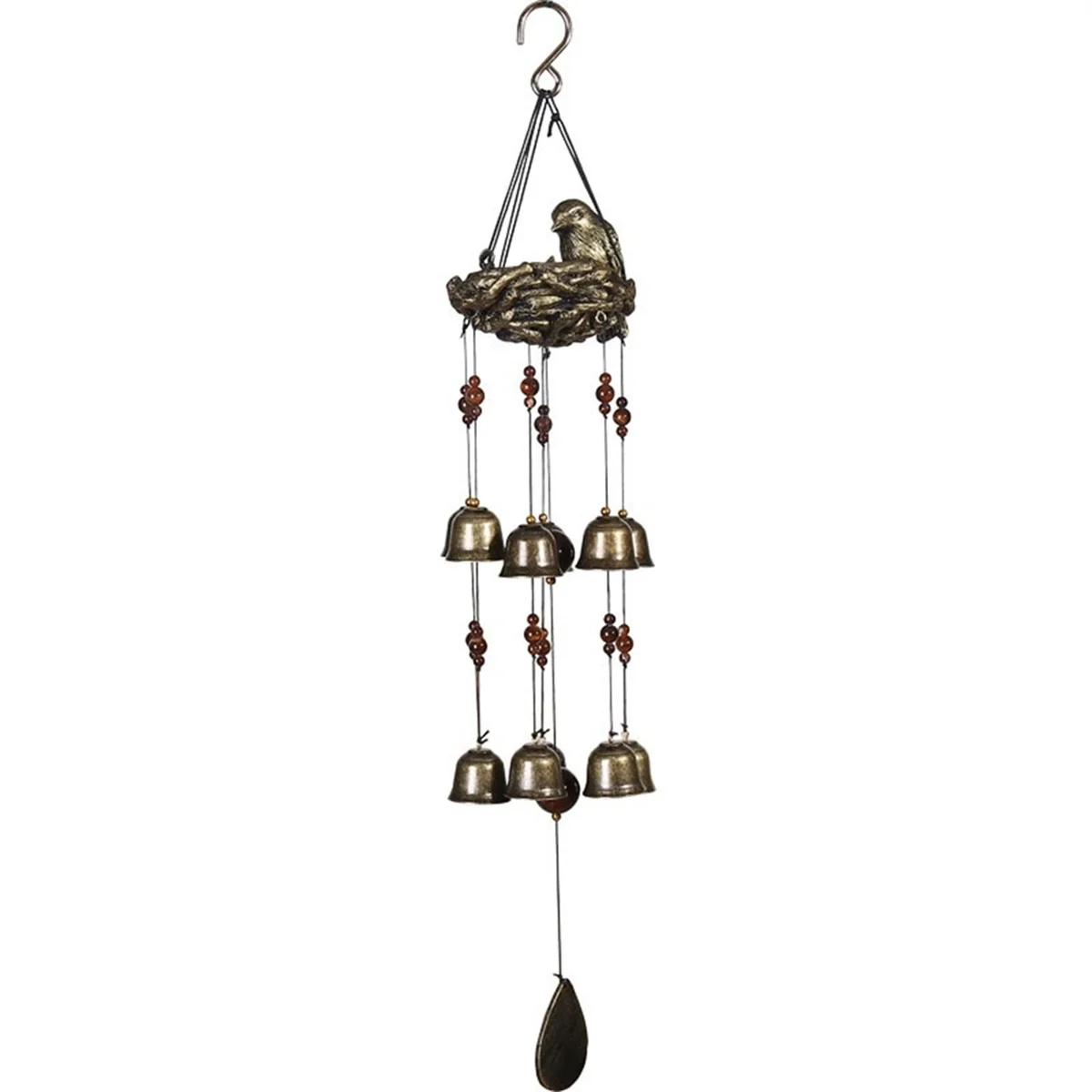 

2PCS Bird Nest Wind Chimes, Wind Chime with 12 Pieces Bronze Bells for Garden, Yard, Patio and Home