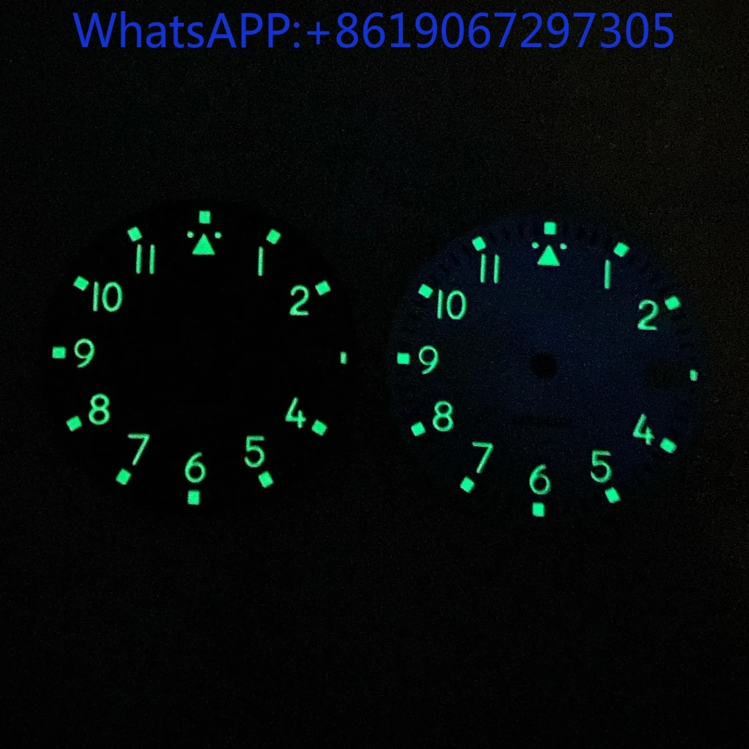 Moda mate Sunburst textura verde lume Mod piezas deportes buceo reloj Dial adecuado para NH35/36 movimiento automático