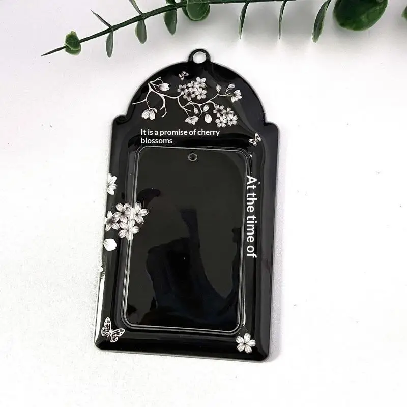 1Pcs Cherry Blossom Acrylic Photocard Holder With Hanging Hole Delicate Pattern For Kpop Card Collection Daily Use - view 3