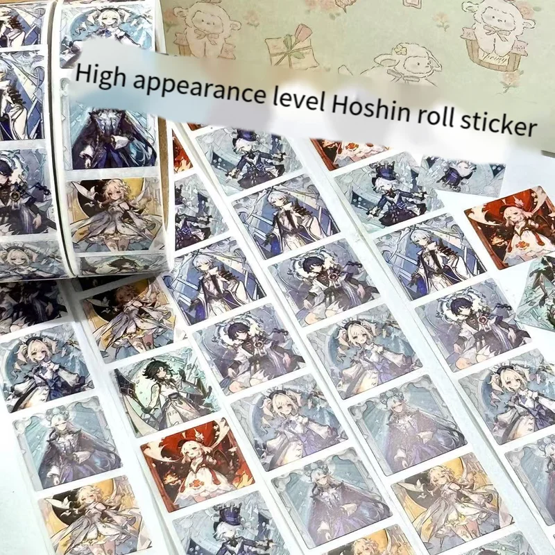 

Новая модель аниме Genshin Impact Roll наклейки забавные творческие милый мультяшный настольный пенал канцелярские принадлежности украшения наклейка для телефона
