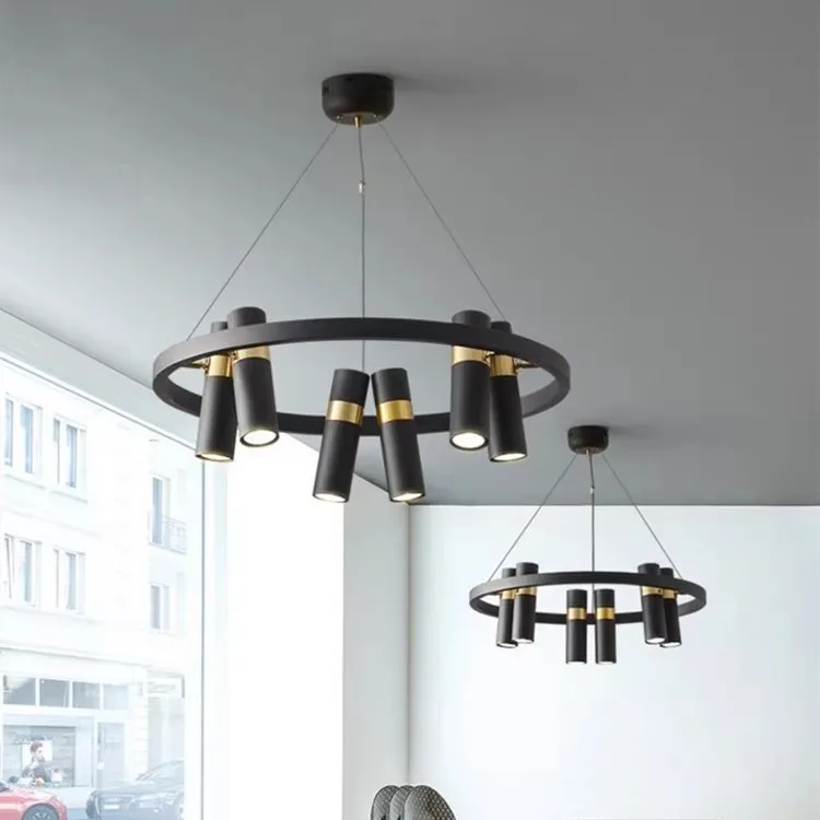 Современная скандинавская люстра в стиле лофт, железные прожекторы с регулируемой высотой для гостиной, ресторана, магазина одежды, простой креативный дизайн