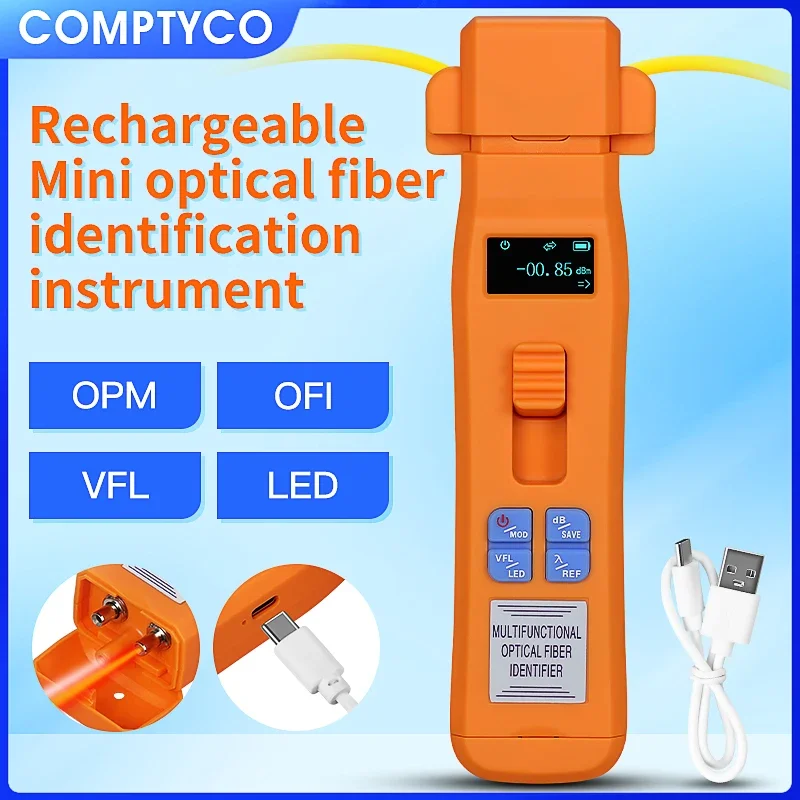 

COMPTYCO Rechargeable AUA-C607/C605 Fiber Optic Identifier Live with Built in OFI /OPM /LED Light /VFL 800-1700nm SM