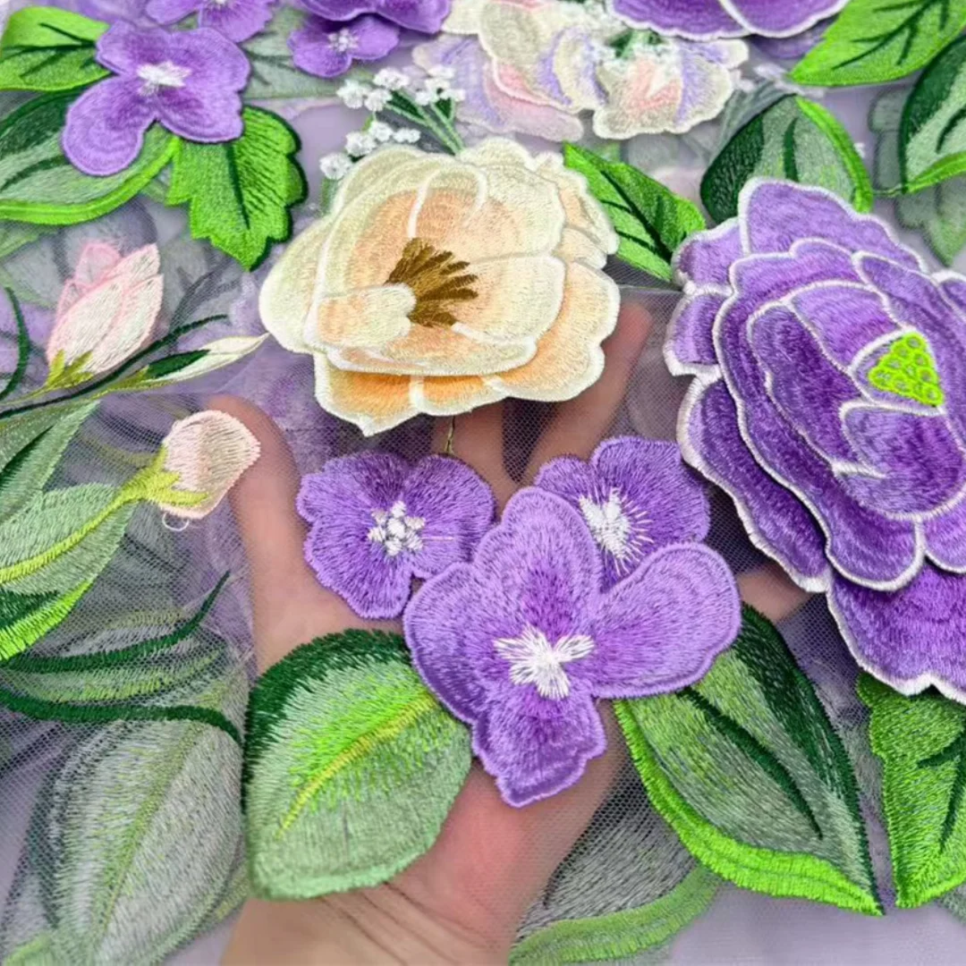 Tecido de renda com bordado fl - Embroidery Ai avaliação e preço