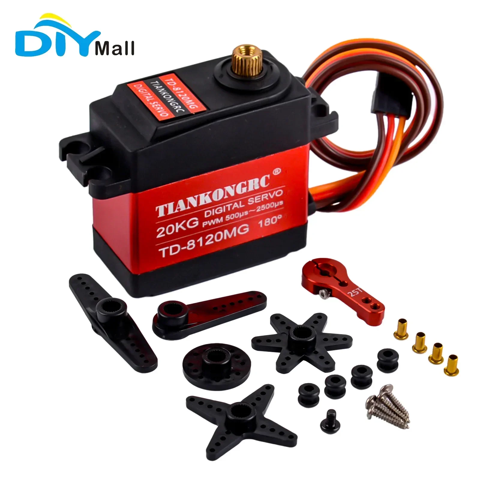 TD-8120MG 20KG High Torque Waterproof Digital Servo for RC Robot Car with 25T Servo Arm