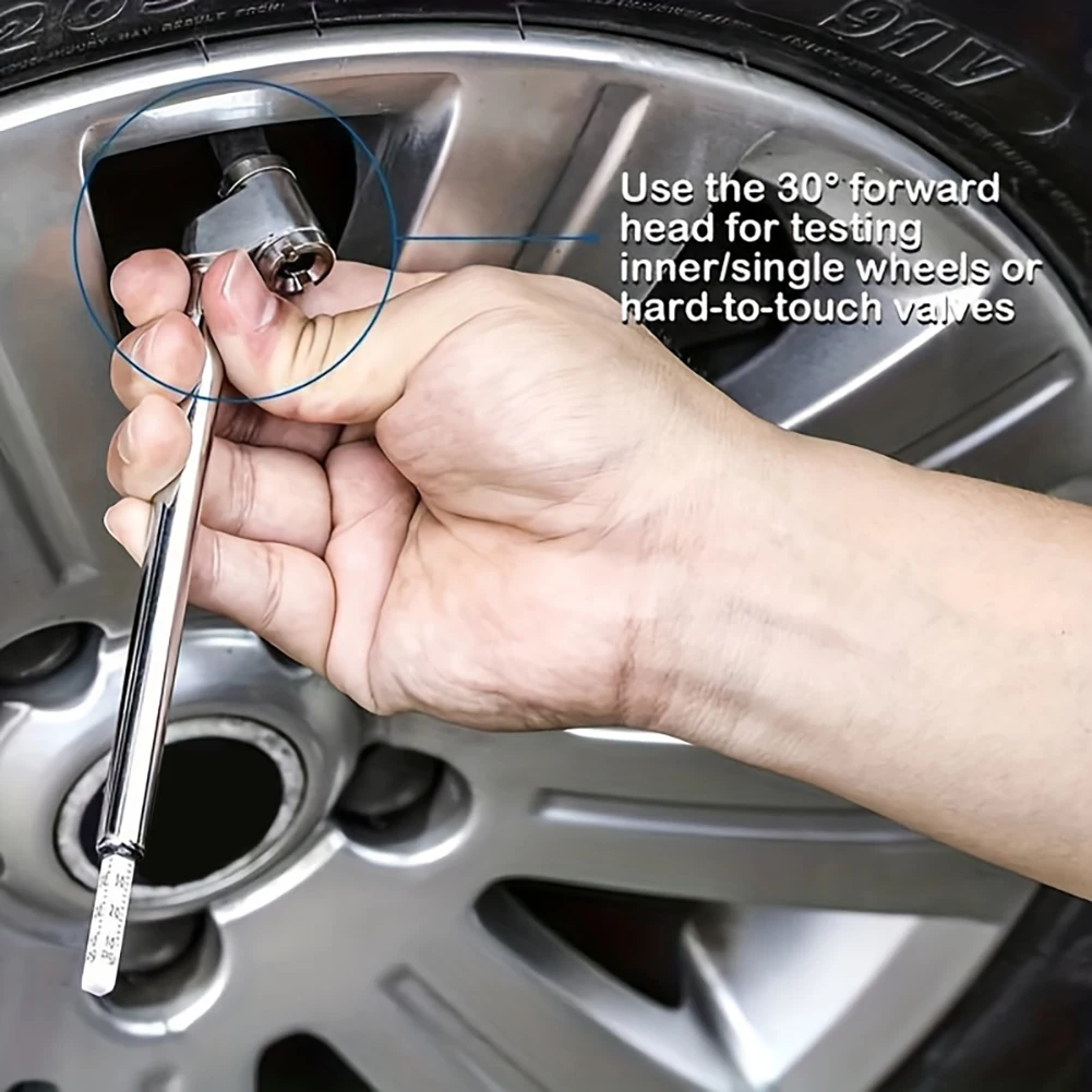 

Portable Car Tire Air Pressure Gauge 10-120 PSI 2-Head Bike Tire Gauge Tread Gauge Tool Motorcycle Meter Tyre Tire Pressure Pen