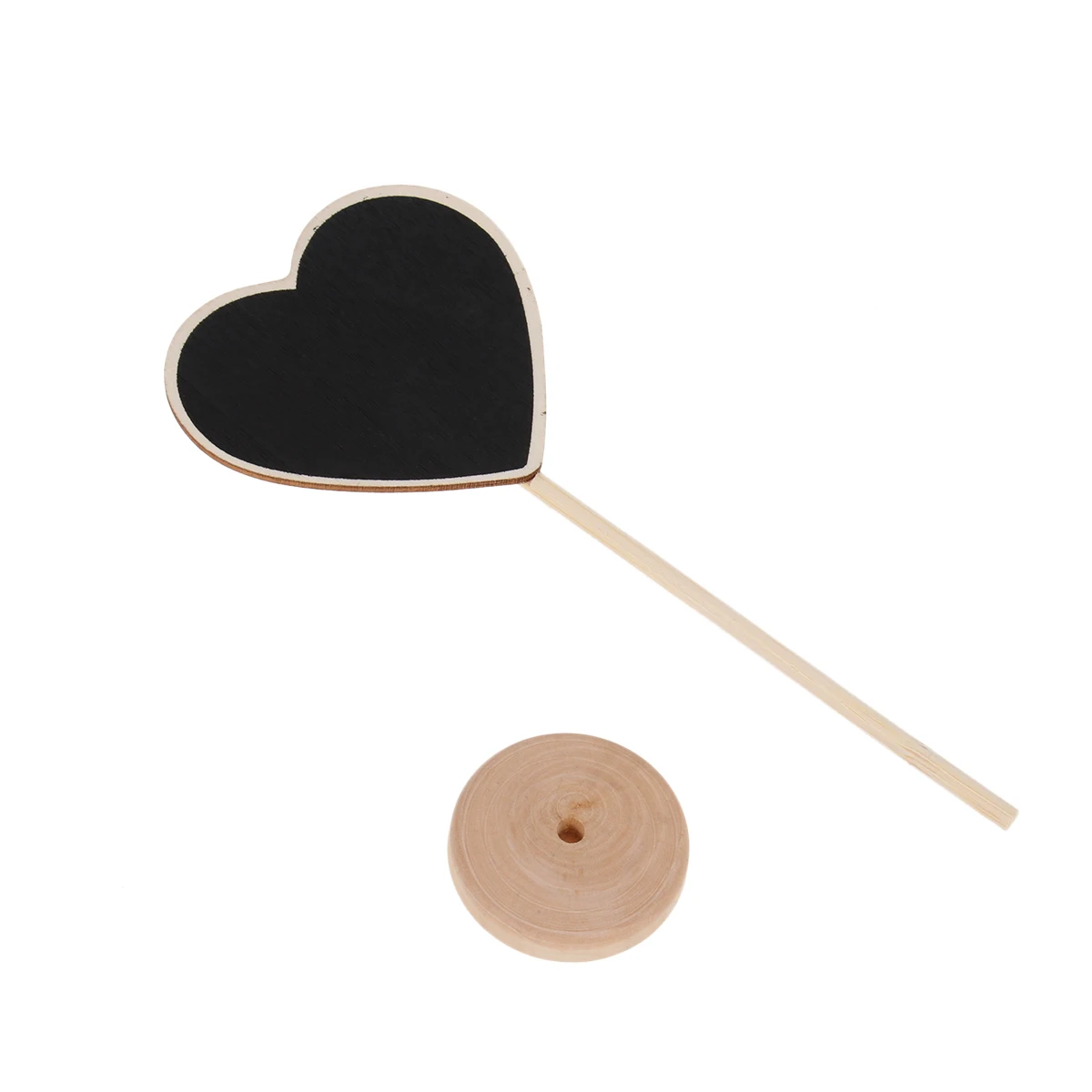 

10Pcs Wooden Message Clip Blackboard Mini Size Heart Shaped Decorative Base for Parties Receptions Short Messages 71x29inch