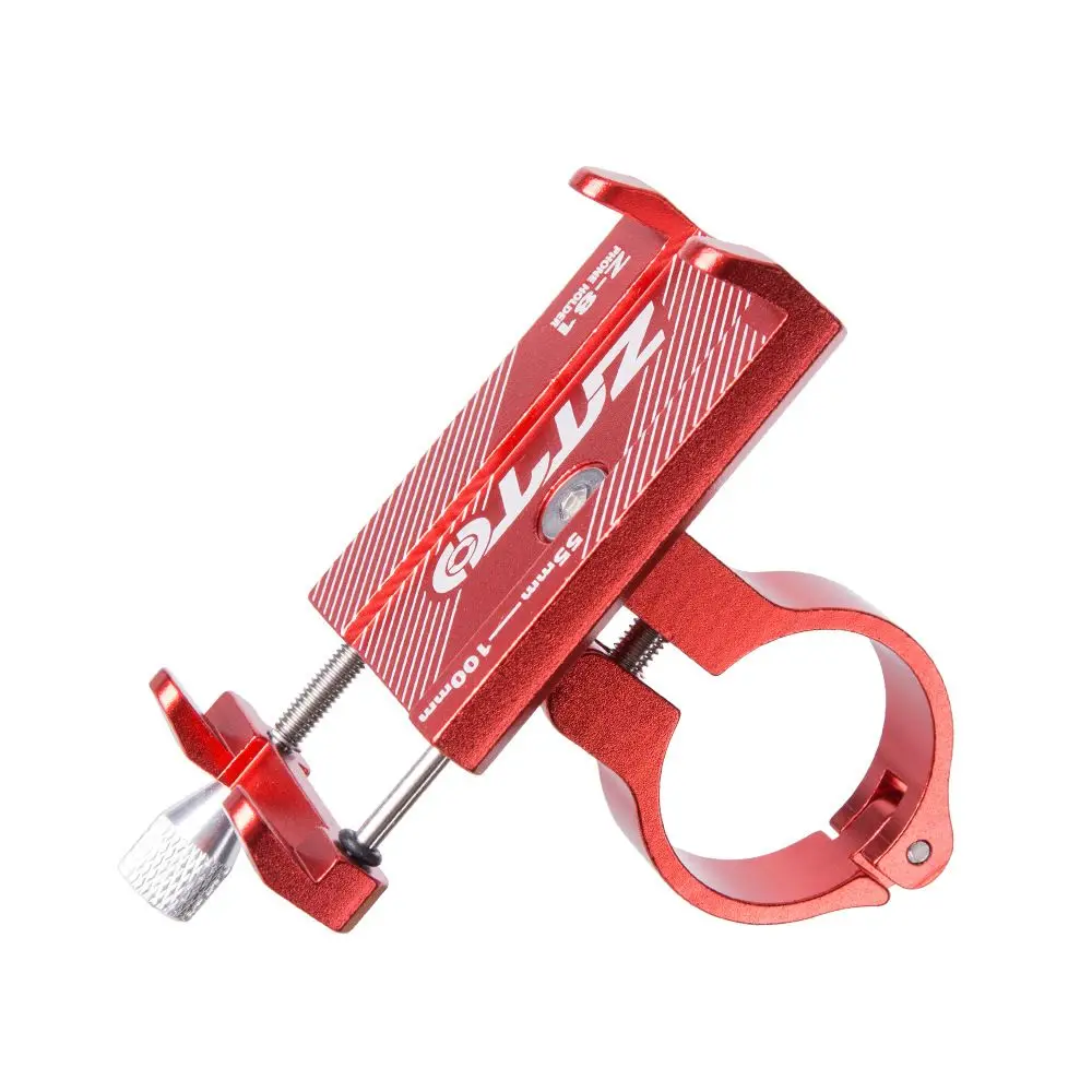 Anti-Rust Aluminum Alloy Bike Phone Holder Red Finish 360 Rotation Bicycle Phone Mount Adjustable Phone Holder Scooter Riders