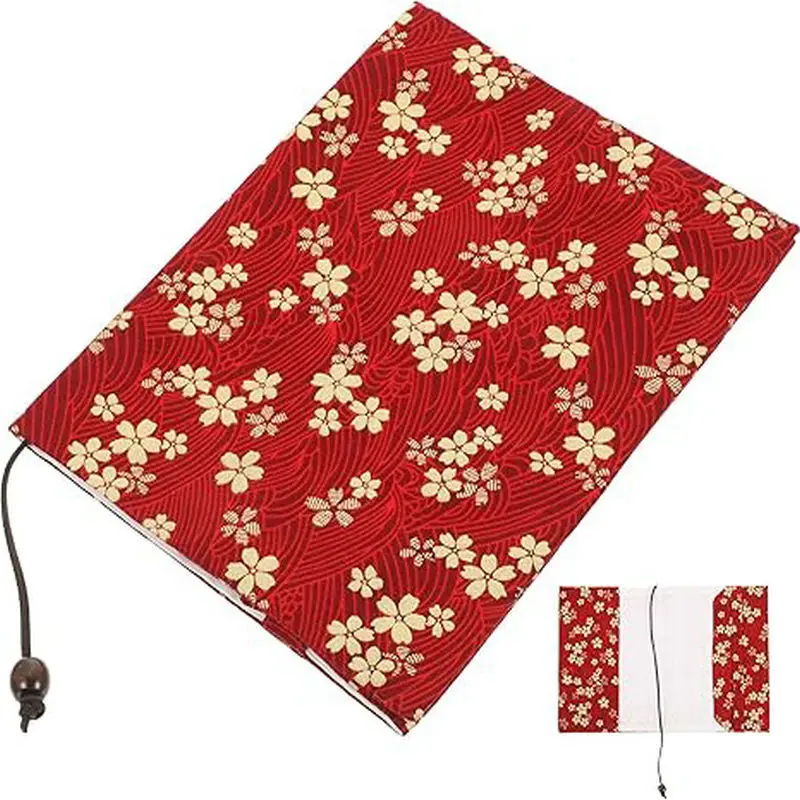 A5 Adjustable Book Cover Book Sleeve Protector Floral Print Cloth Fabric Handmade Hand Account Book Textbook Decor Book Cover