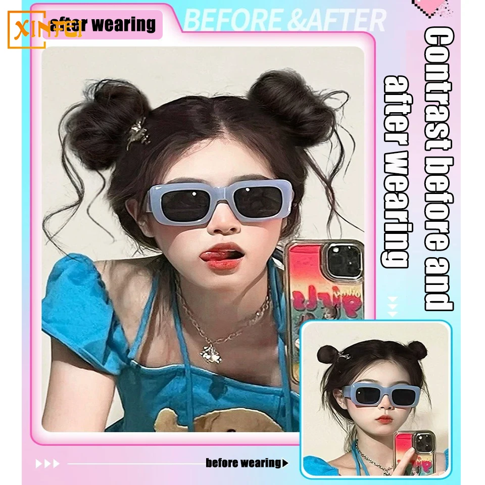 Synthetic Wig Chignon Female Dragon Beard Double Ball Head Hairstyle Natural Fluffy Cute Girl Wig Chignon