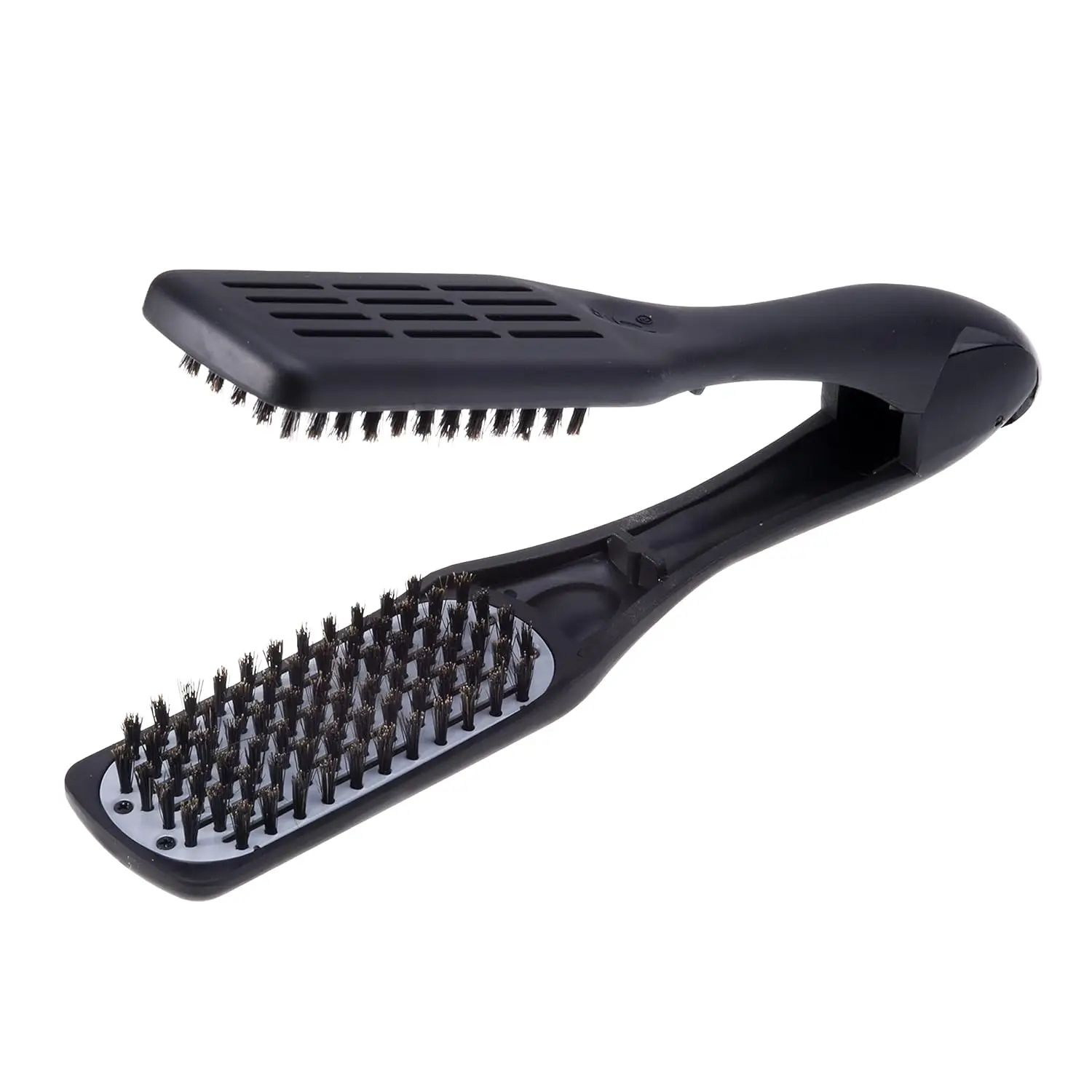 

Thermoceramic Hair Straightening Brush with Boar Bristles for Wide, Wavy, Curly, Coily Hair - Black