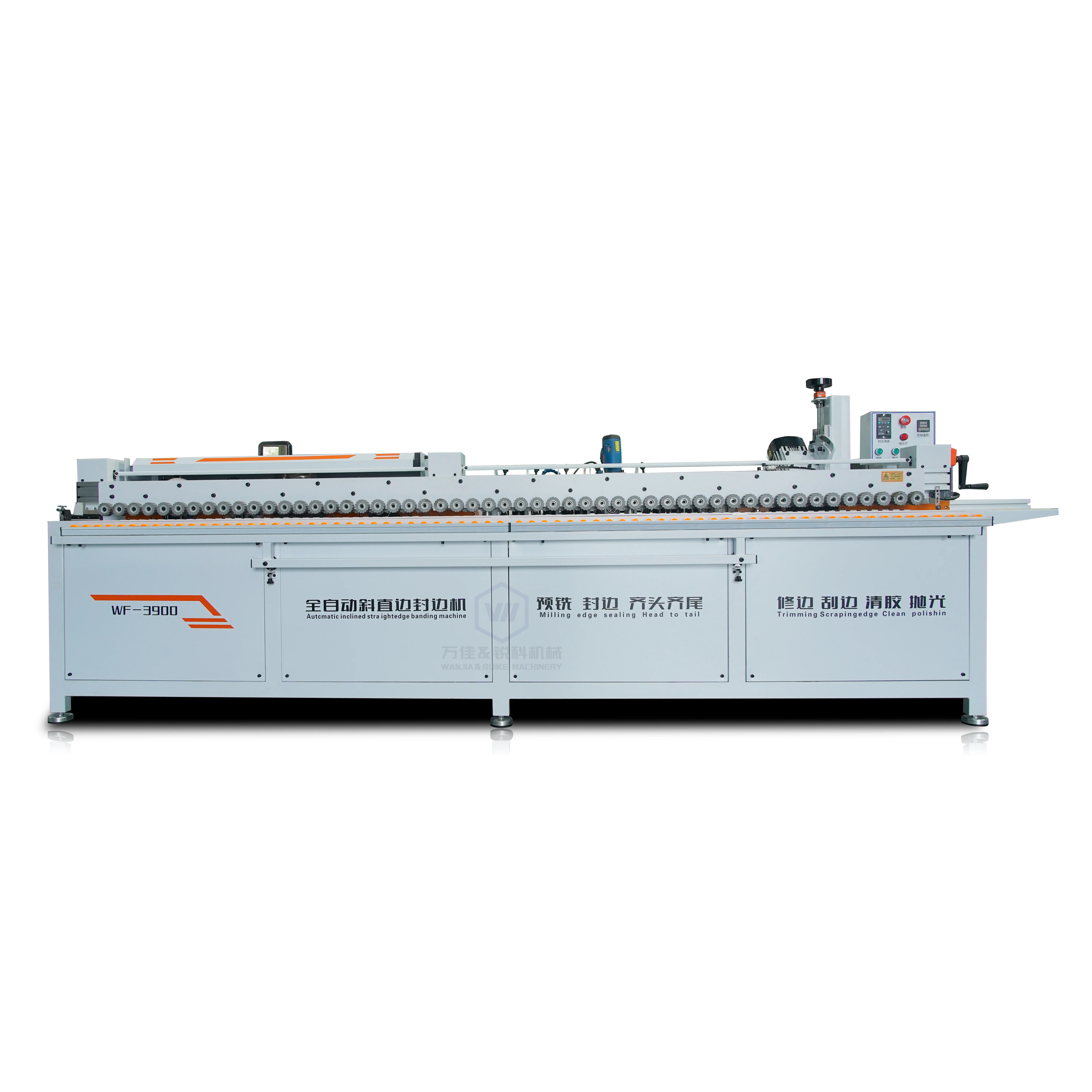 WF-3900 Automatic Inclined Straight Edge Banding Machine Edge Bander Panel Furniture Bevel 45 Degree Oblique Straight