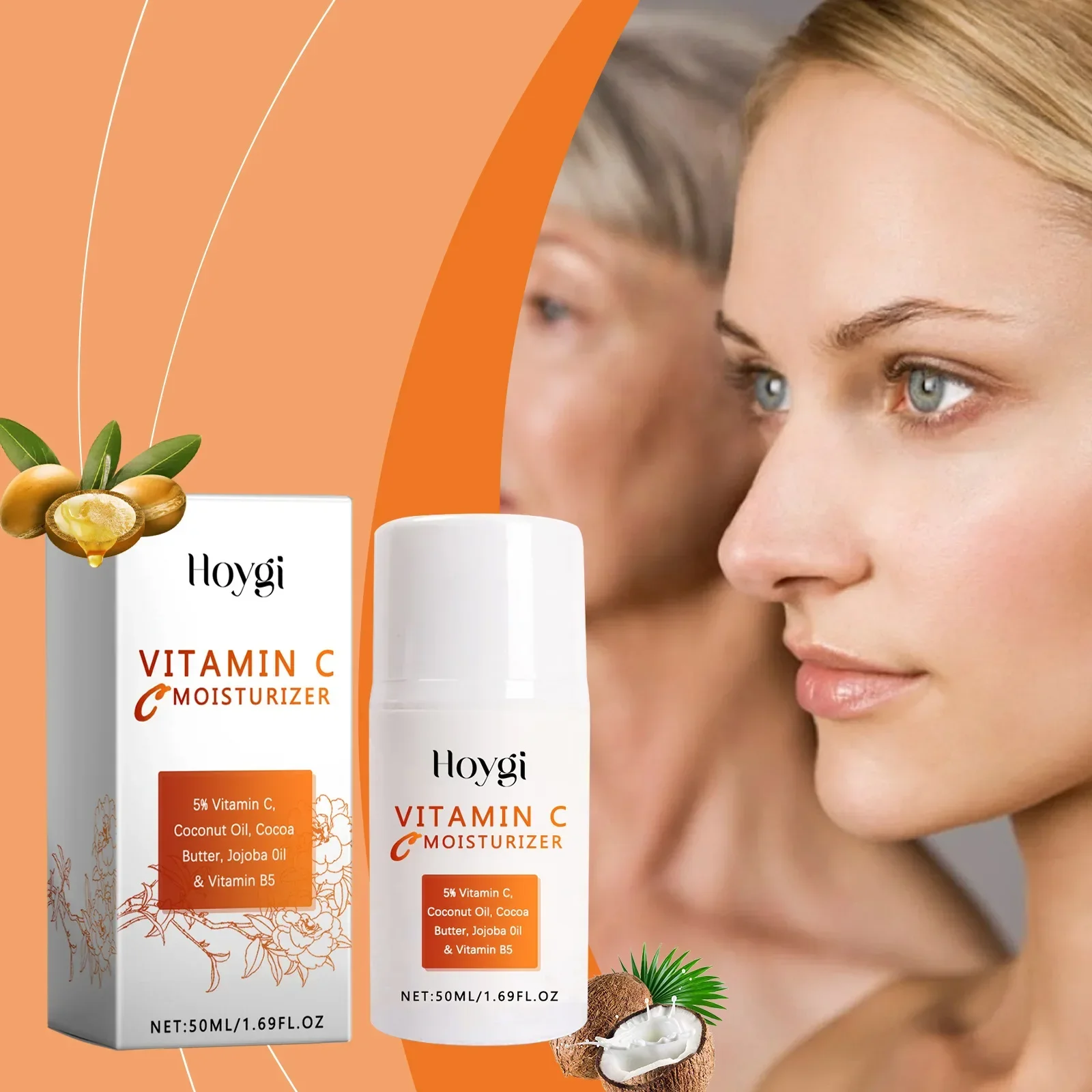 Vitamin C Moisturizing Cream Anti-Aging Face Cream Firming & Brightening Effects Oil-Control Fine Line Diminishing Treatment