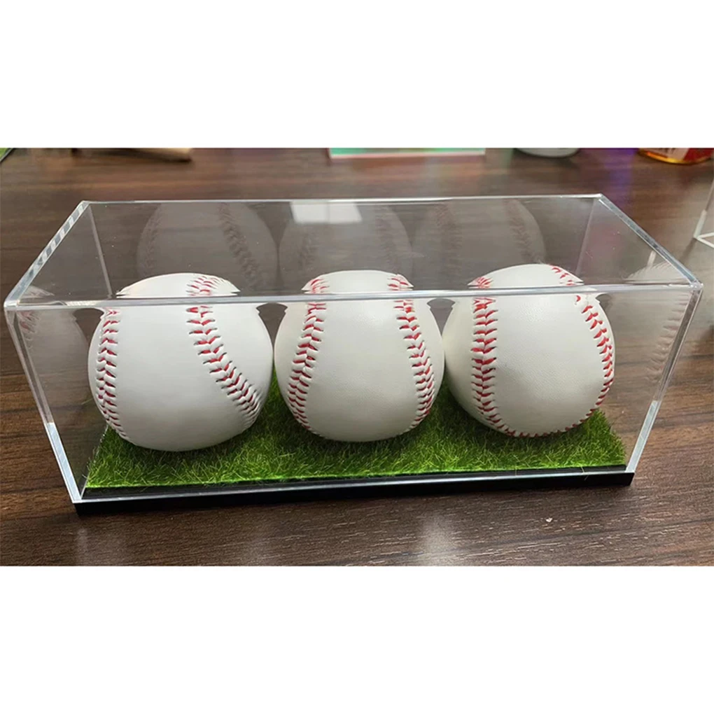 Baseball Display Case UV Protected Acrylic Clear Baseball Holder Turf Baseball Stand Prevent Baseballs from Moving Fit