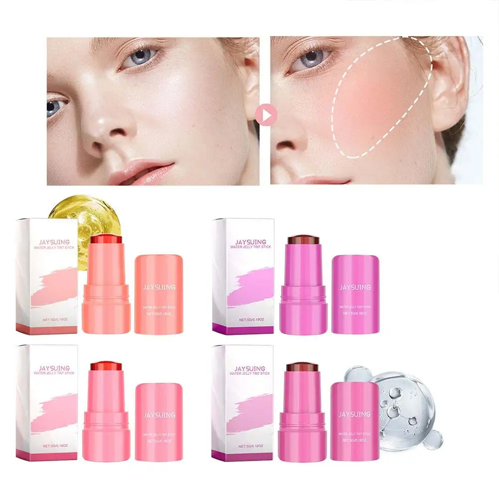 Jaysuing-Fruit Jelly Powder Blush, Lazy People Lip Stick, Face Blush, Skin Gloss Mesmo Cosméticos, Destaque de Maquiagem Profissional, I8c5