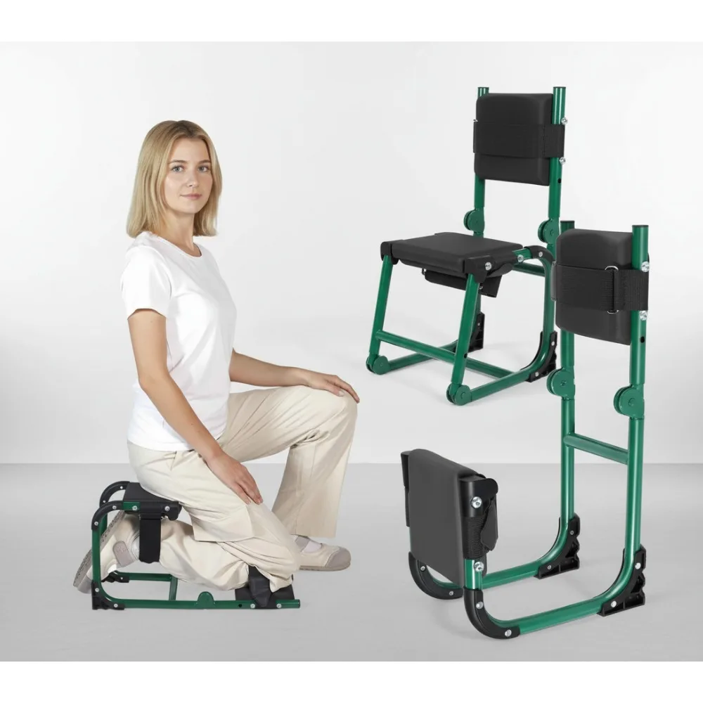 

Foldable Garden Kneeler Seat, Ergonomic 2-in-1 Stool with Adjustable Pad, Gardening Gifts for Women Men Seniors