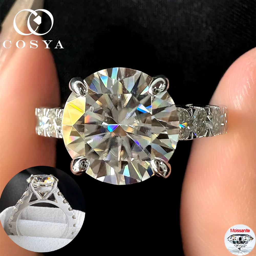 

COSYA 3/4CT Кольцо с бриллиантом из муассанита для женщин S925 Серебро D Цвет VVS1 Пройти тест на бриллианты Сверкающее обручальное кольцо Ювелирные изделия