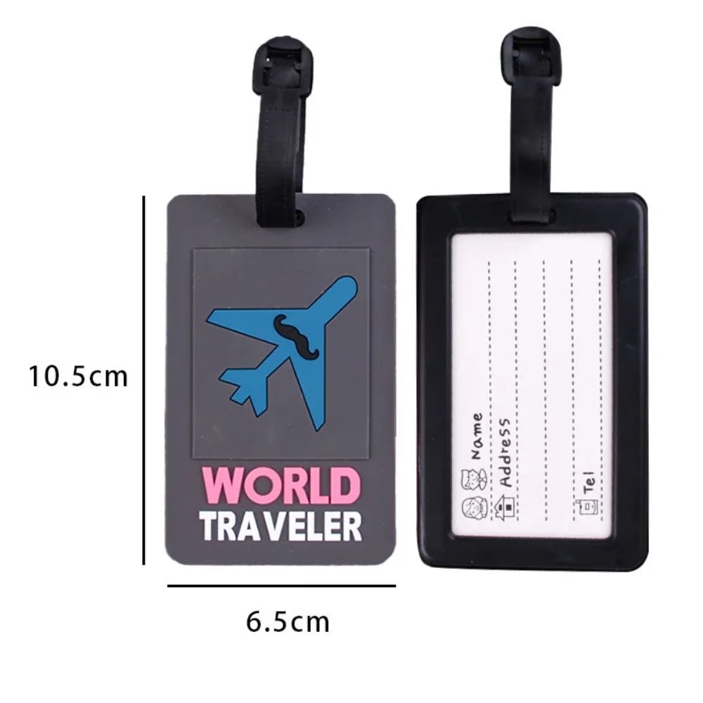 1pc Cute Cartoon Luggage Tags PVC Plane Baggage Name Tag Suitcase Bag ID Address Labels Bag Tags for Luggage Travel Accessories