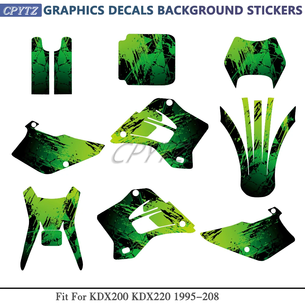 Motorcycle KDX 200/220 Graphics Sticker Decals Kit Fit For KDX200 KDX220 1995 1996 1997 1998 1999-2004 2005 2006 2007 2008