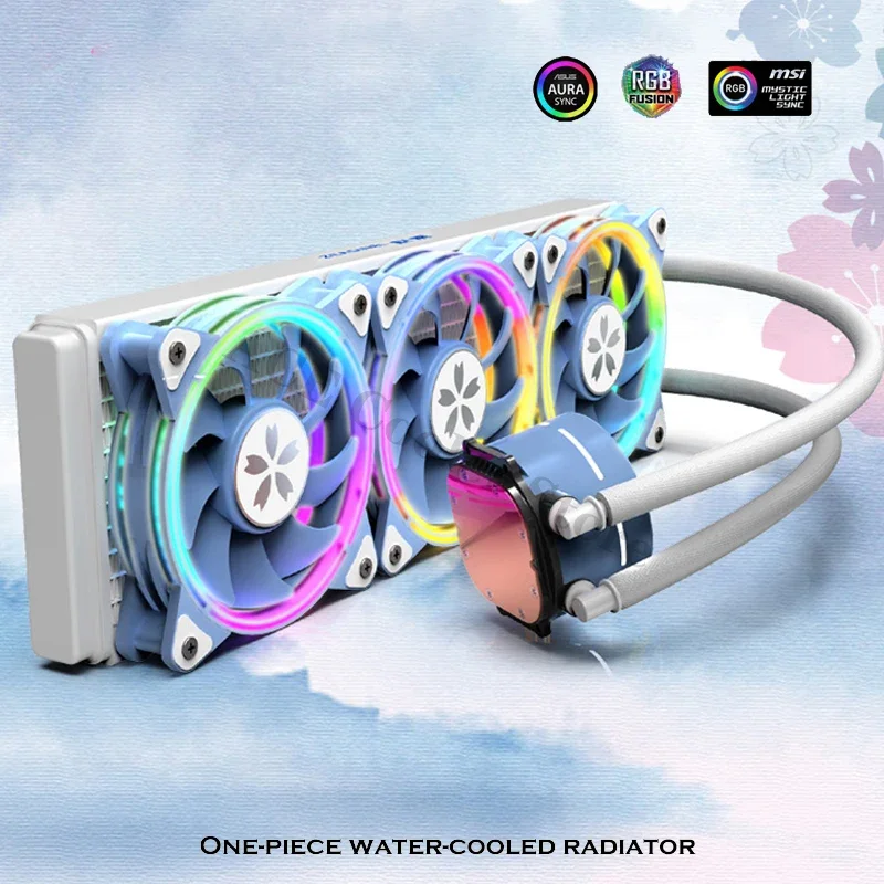 Imagem -03 - Zeaginal Yeston 240 360 Aio Cpu Cooler Sakura Intel Amd Radiador 12o Lga1700 Kit de Resfriamento de Água 5v 3pin Argb Aura Sync