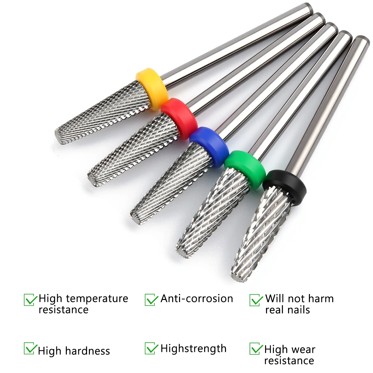 5 in 1 Tungsten Steel Nail Drill Bits Milling Cutters For Manicure Remove Polish Gel Electric Nail File Machine Accessories Tool