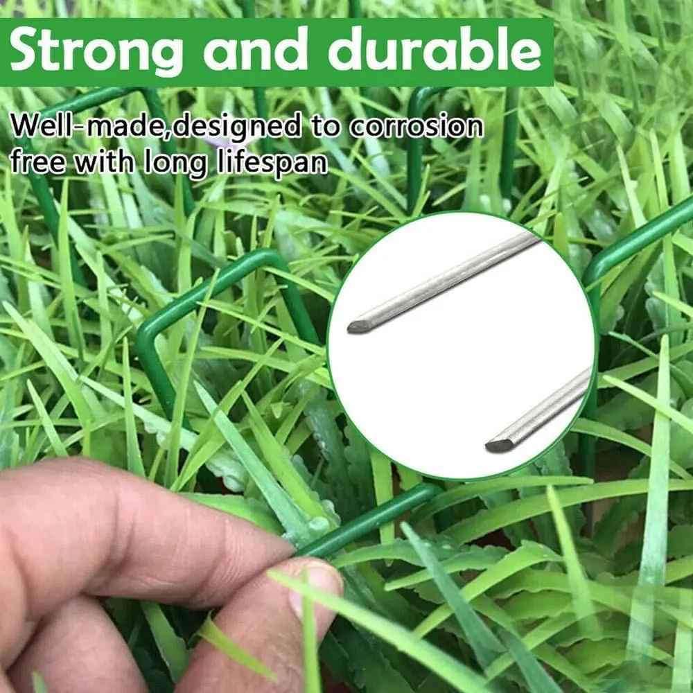 U shape Fix Artificial Grass U Pins Galvanised Lawn Hooks Staples Turf nails Steel Pegs