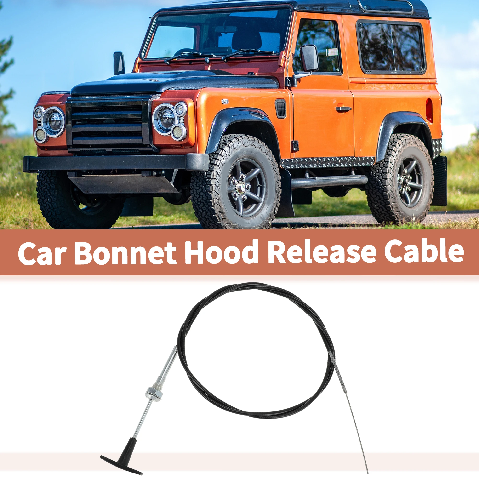 UXCELL ALR9556 For Land Rover Defender 90 110 130 1987-1996 Bonnet Pull Release Cable
