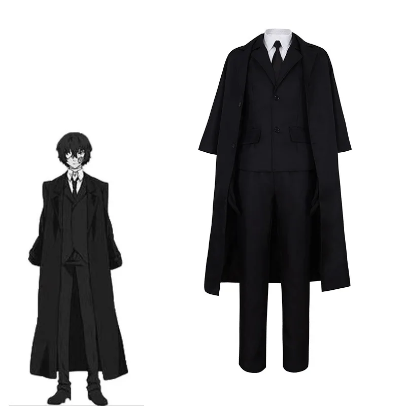 

Anime Nakahara Chuuya Cosplay Costume Hat Black Trench Pants Men Women Suit Halloween Christmas Role Play Uniform Party Clothes