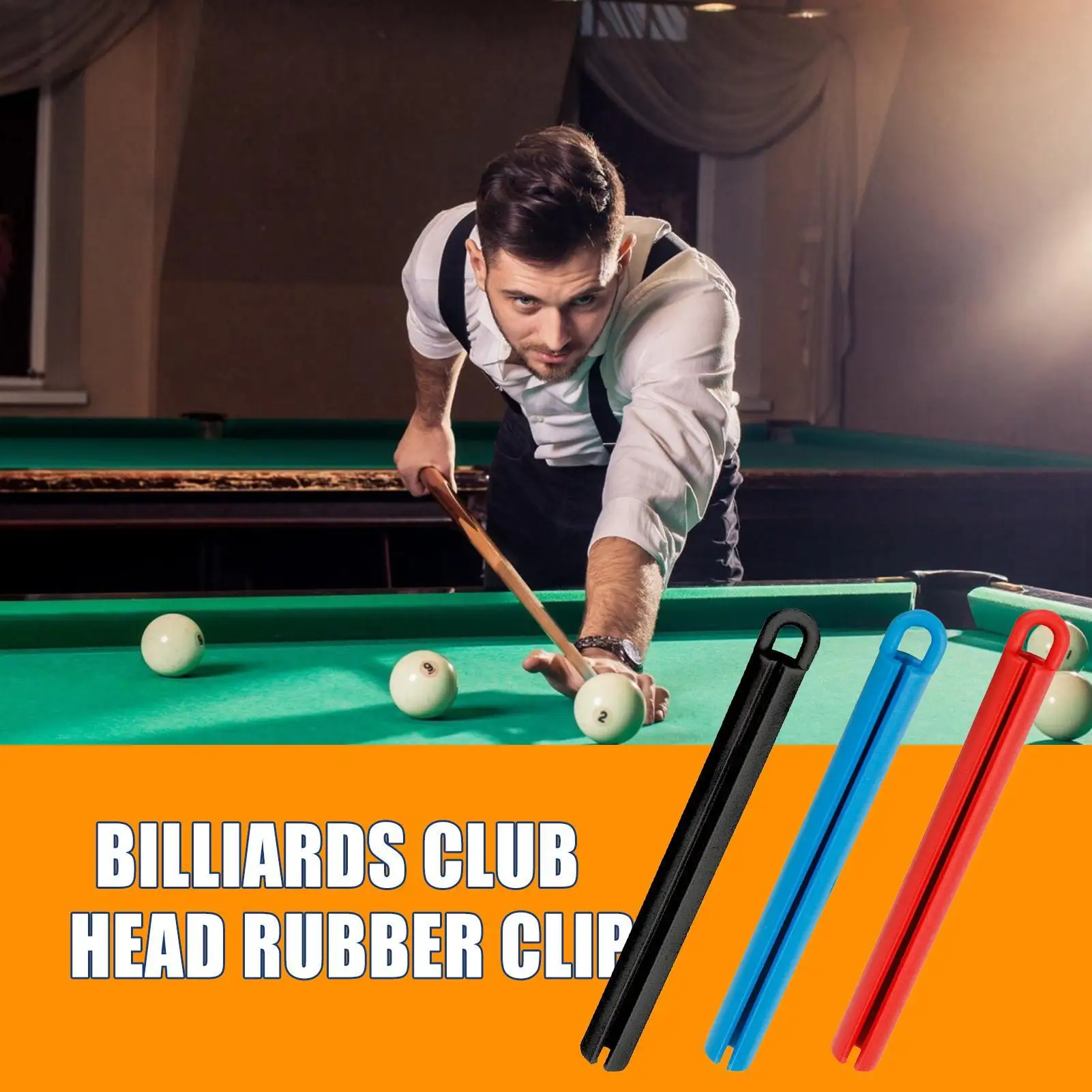 

Billiards Pool Cue Clips Pool Cue Clamps Display Hangers Billiard Supplies Long Cue Stick Holder Pole Storage Holder Rubber