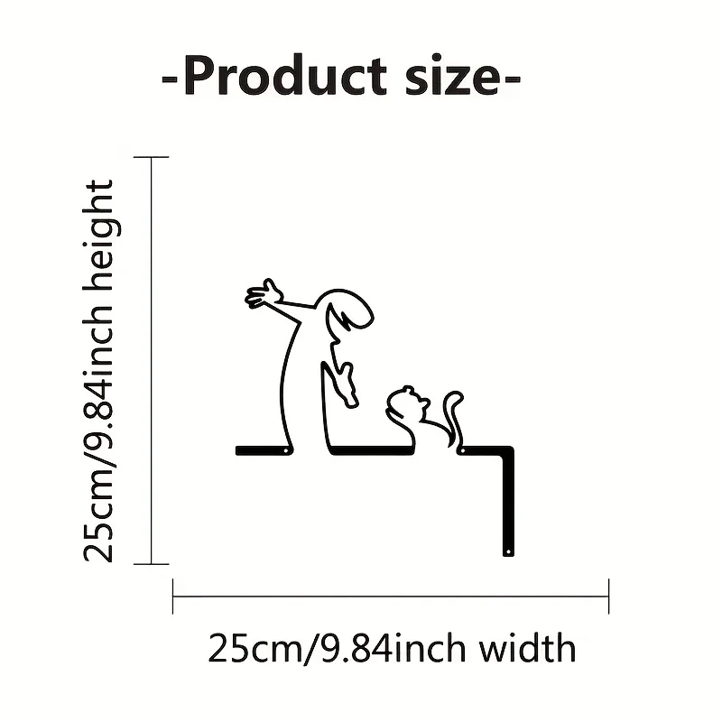 Plan_Enchanting_ Metal Wall Art——Minimalist Black and White Puppet Silhouette Wall Decoration