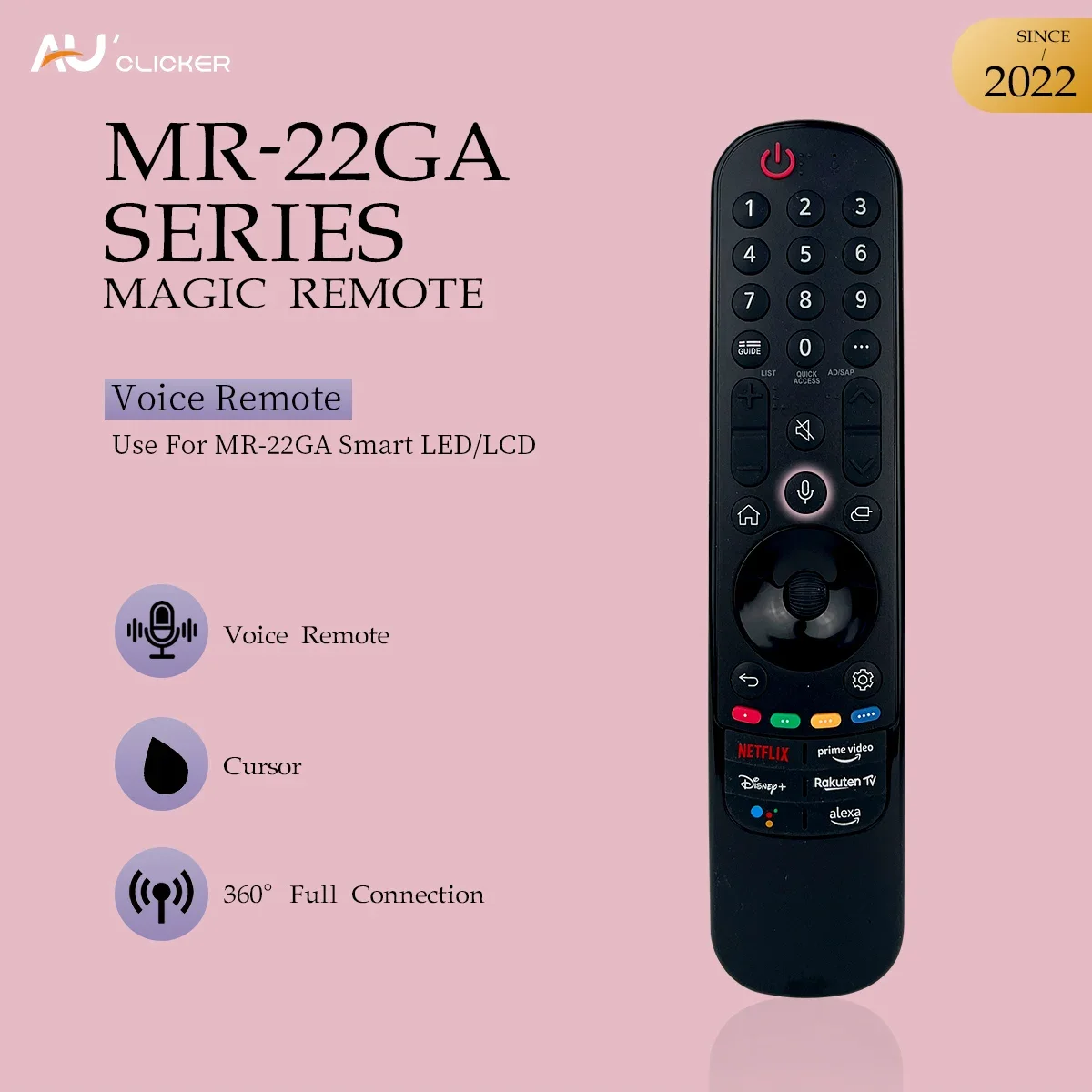 MR22GA Spraakafstandsbediening AKB 76039901   Vervanging voor Smart TV voor Magic Remote MR22GN met aanwijzer en spraakfunctie