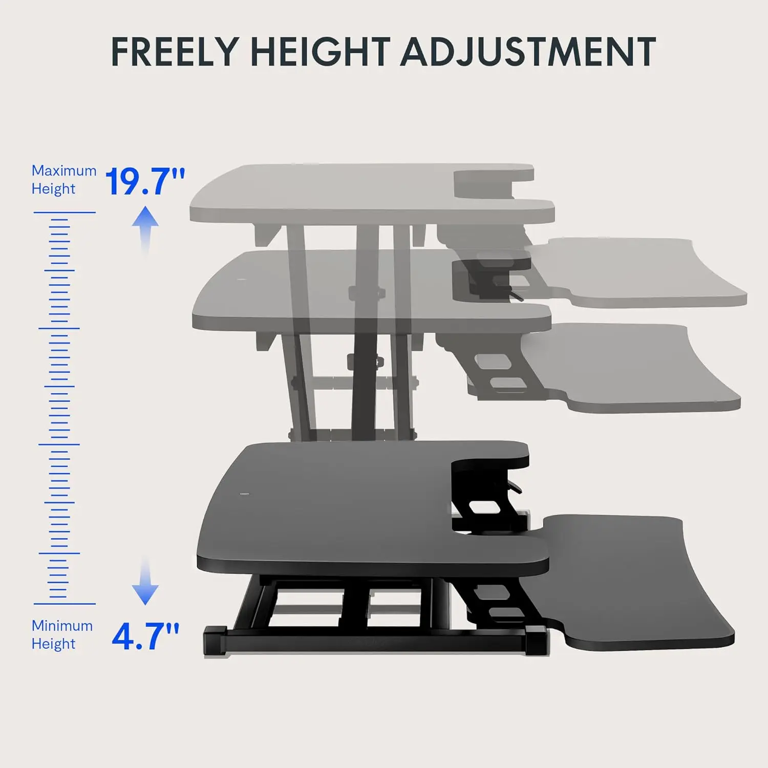 35in Standing Desk Converter Height Adjustable