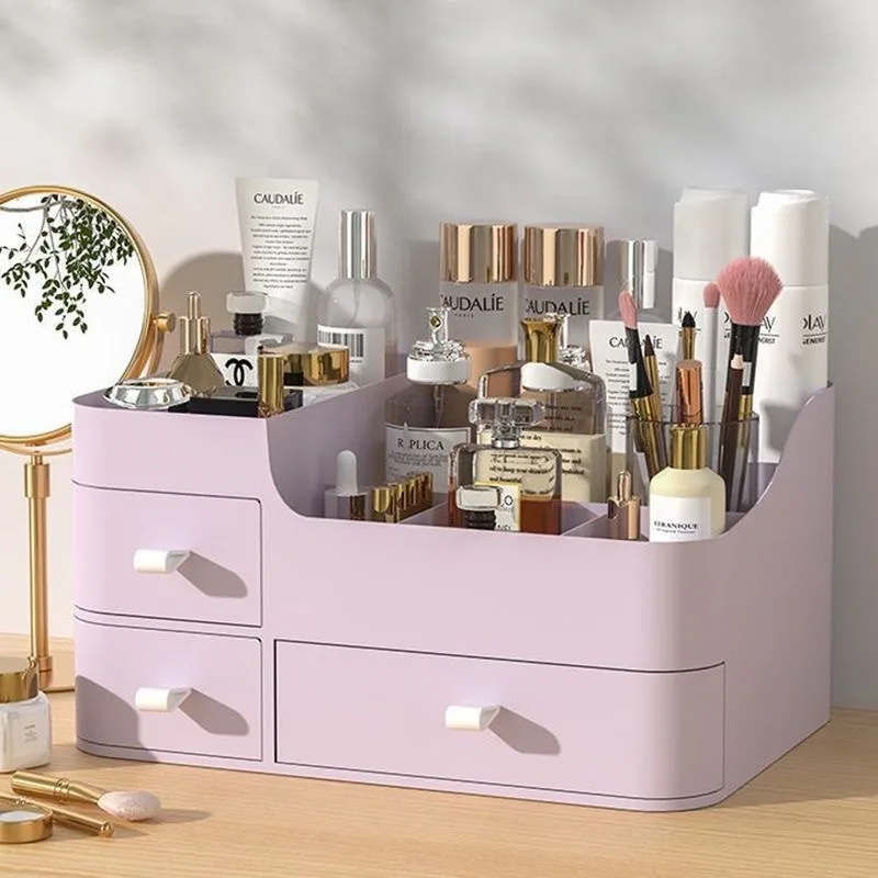Cosmetics Storage Box Large Cleaning Skin Care Desk Dresser Plastic Makeup Brush Lipstick Shelf Drawer Type Sorting Box