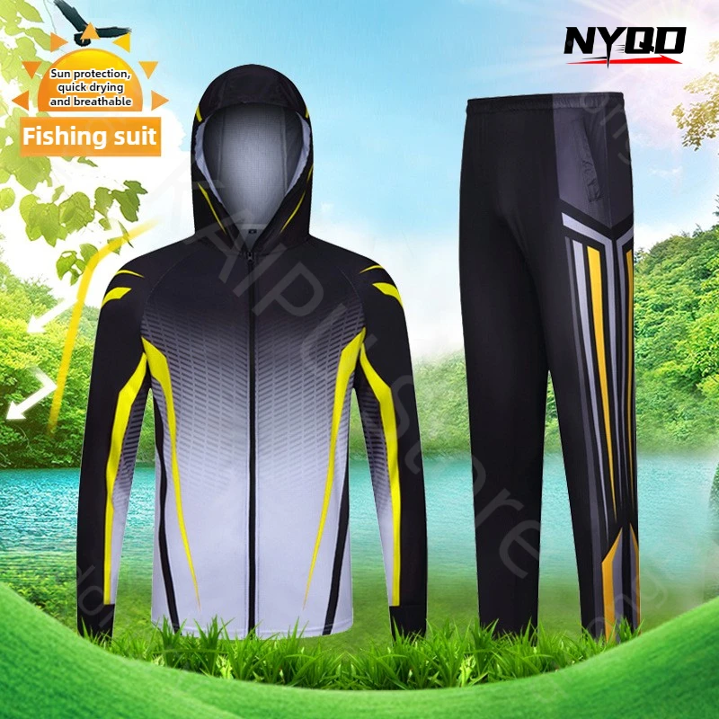 

Fishing Suit Set for Men in Summer Lightweight Breathable Quick Drying Outdoor Mosquito and Sun Protection Fishing Clothes