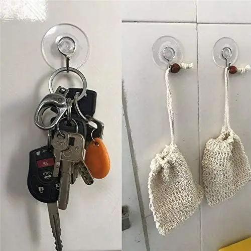 24 Stück Saugnapf-Haken, abnehmbarer kleiner starker Saugnapfhalter mit Metallhaken für Küche, Dusche, Wand, Fenster, Glastür