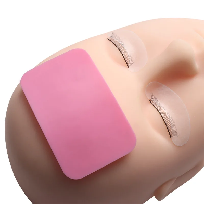 1/2PCS Anti-static Silicone Forehead Pad for Eyelash Extensions Square Pink Transparent