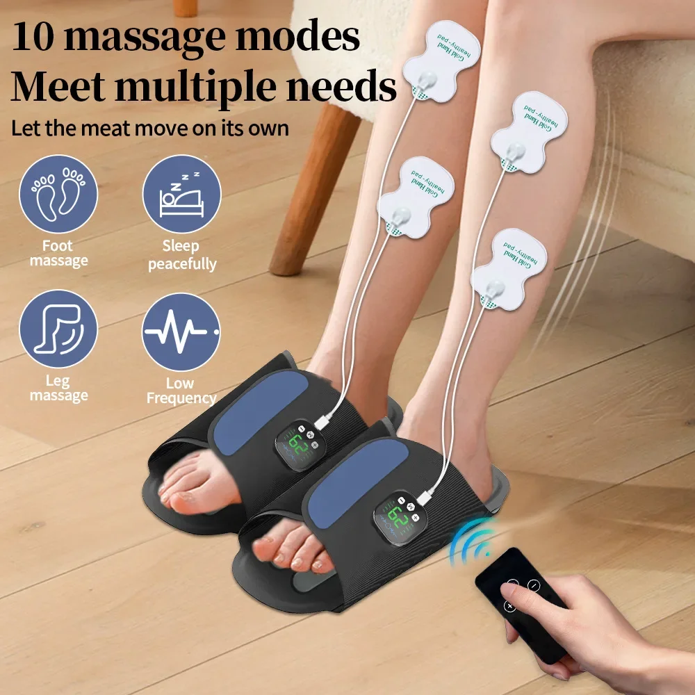 Foot Massage Instrument Rechargeable 10 Adjustable Models Electric Vibrating Foot Muscle Relaxation Massager Shoes