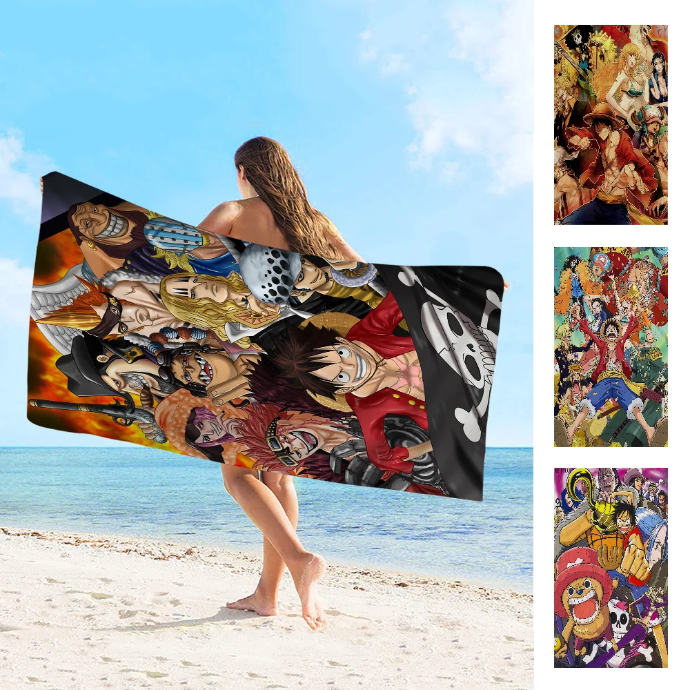 

Japan Anime O-One-P-Pieces Beach Towel Colorful Bath Towels For Girl Microfiber Quick Dry Custom Sand Free Beach Gym Pool