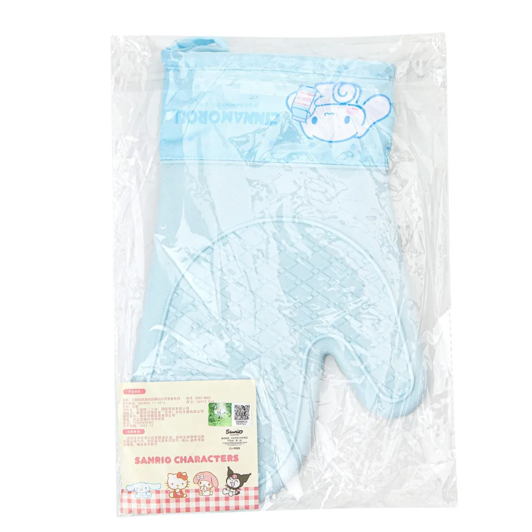 قفازات MINISO Sanrio المصنوعة من السيليكون العازلة للحرارة، قفاز لطيف مقاوم لدرجات الحرارة العالية، قفاز خاص للخبز في المطبخ ومضاد للحرق
