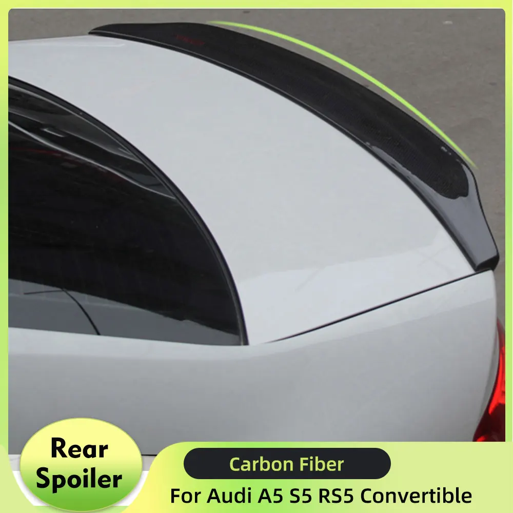 Carbon Fiber Car Rear Trunk Spoiler Wings for Audi A5 S5 RS5 Convertible 2-Door 2008-2016 Rear Spoiler Boot Lid Wing Lip