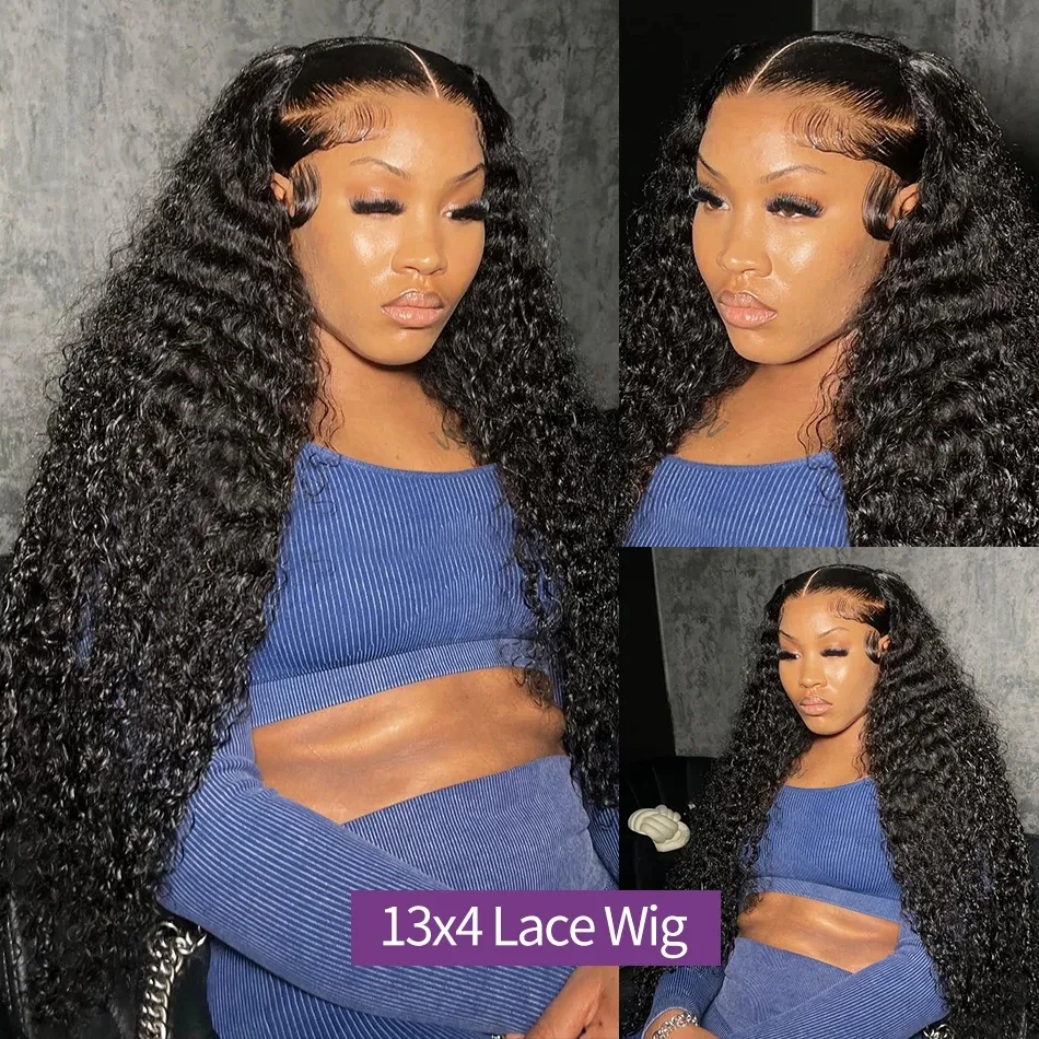 100% Human Hair Deep Wave Lace Front Wig 13x6 13x4 HD Lace Frontal Wig New Glueless 5x5 Lace Closure Wig For Women Pre Plucked