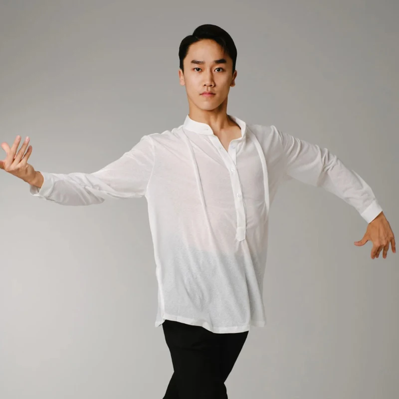 3 ألوان الخامس الرقبة الرقص الحديث الأعلى الرجال طويلة الأكمام قاعة الرقص القمم الكبار السامبا اللاتينية الرقص أعلى التدريب الدعاوى SL14751 #2