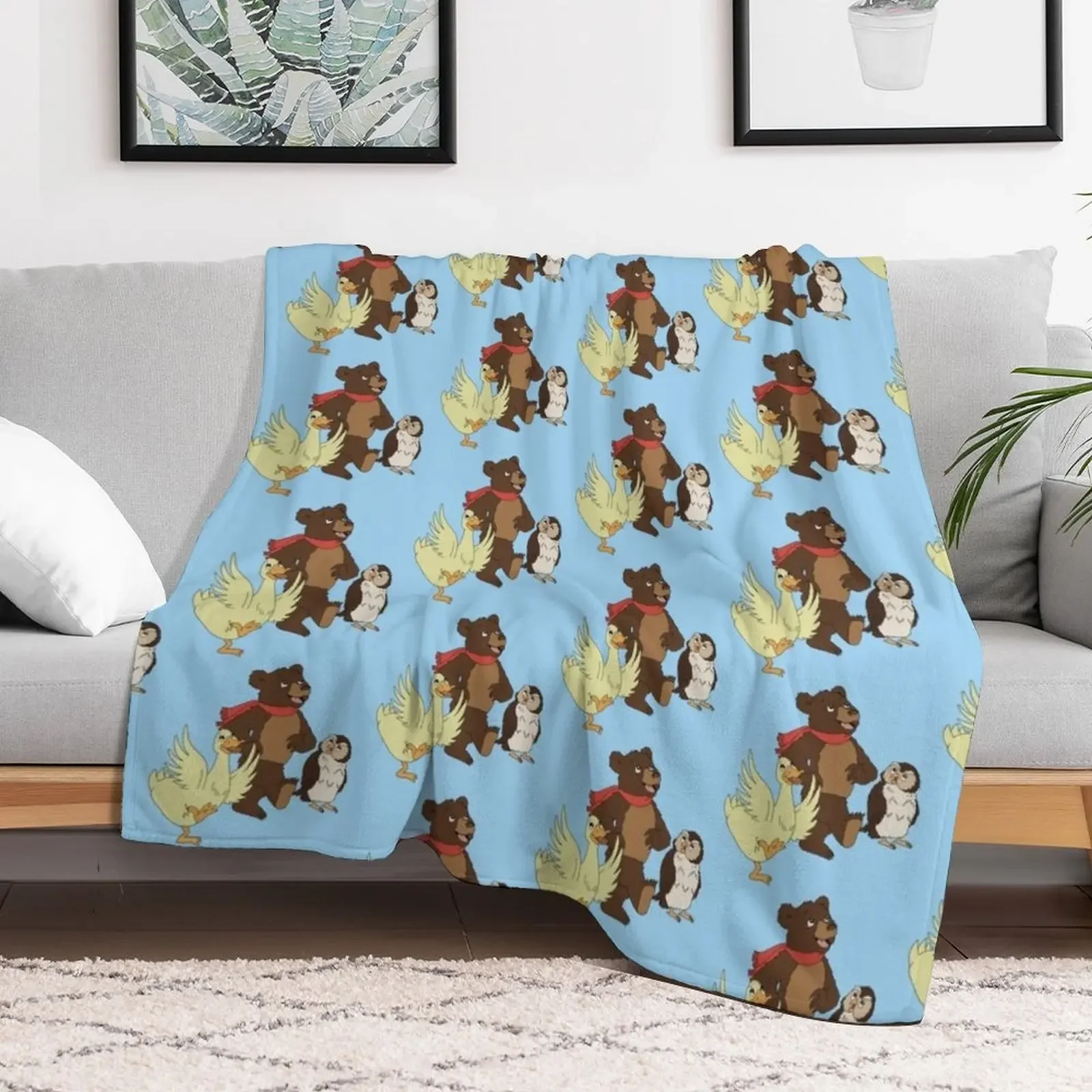 Little Bear holiday snow fan art Throw Blanket Bed covers Softest Flannel for sofa Blankets