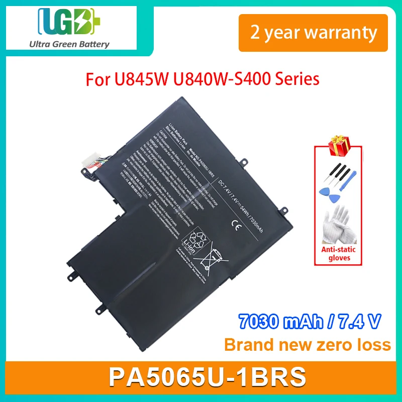 

UGB New PA5065U-1BRS PA5065U Laptop Battery For Toshiba Satellite U840W U845W U840W-S400 PA5065U 7.4V 54Wh 7030mAh