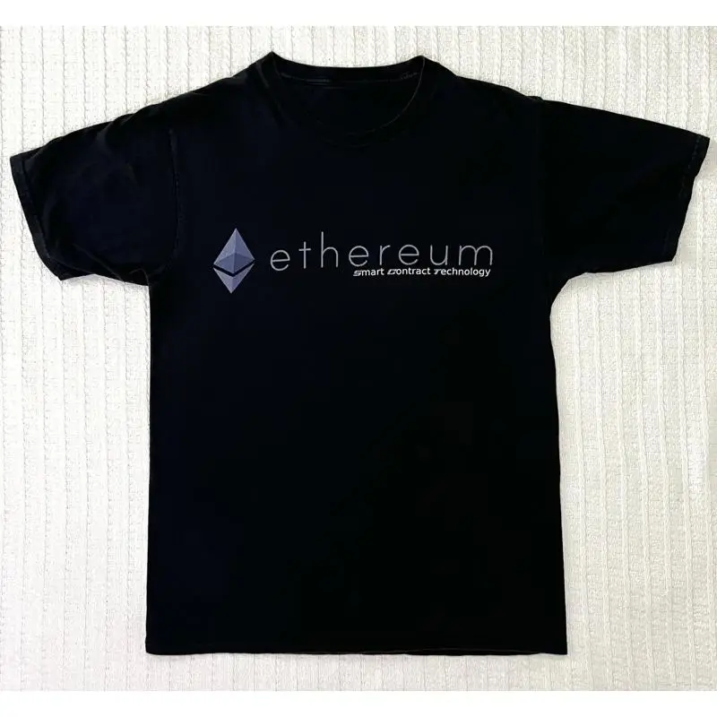 Ethereum Smart Contract ETH Ether Cryptocurrency T-Shirt Black MD 19” X 27”