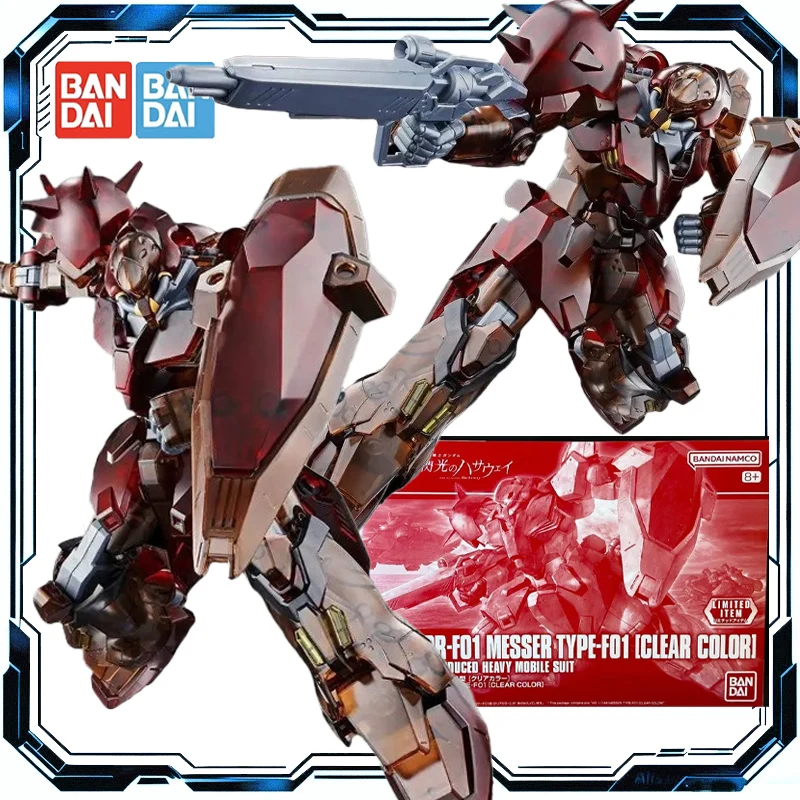 Bandai Originele HG Me02R-F01 MESSER TYPE-F01 [CLEAR COLOR] Gundam Anime Action Figure Robot Collectible Assembly Model Speelgoed Gift