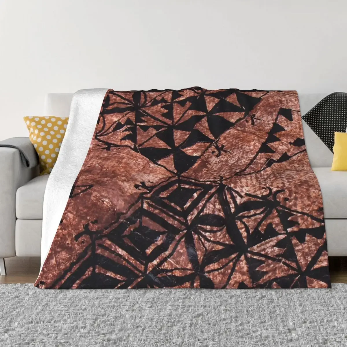 Tongan Tapa Design Throw Blanket Luxury Thicken Decorative Sofa Extra Large Throw Stuffeds Blankets