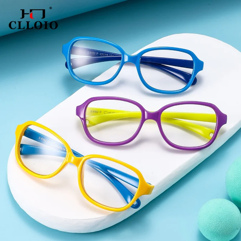 CLLOIO New Trendy Ultralight Colorful High Elasticity Kids Myopia Learn Eyewear Children Optical Frame Customizable Prescription