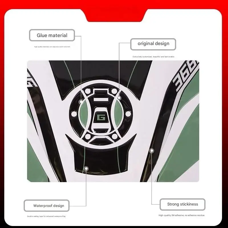 【Good quality】ZONTES 368G 2025 Motorcycle Epoxy Sticker, Waterproof, Scratch-resistant, 3D Fuel Tank Sticker