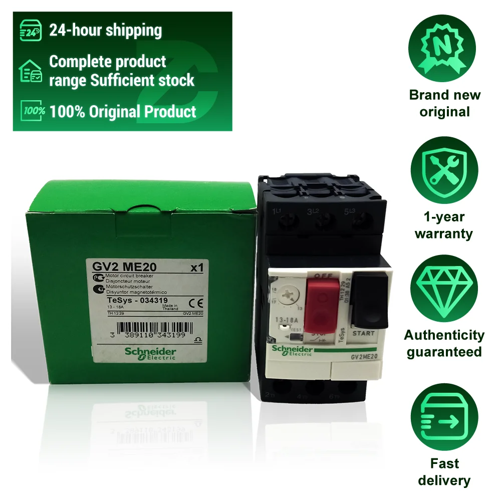 Top-selling GV2ME20 Motor Circuit Breaker TeSys GV2-ME 13-18A Thermal-Magnetic Breaker for Industrial Motor Control